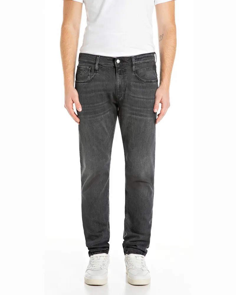 Replay Jeans Anbass mit Stretchanteil, Slim Fit in Grau