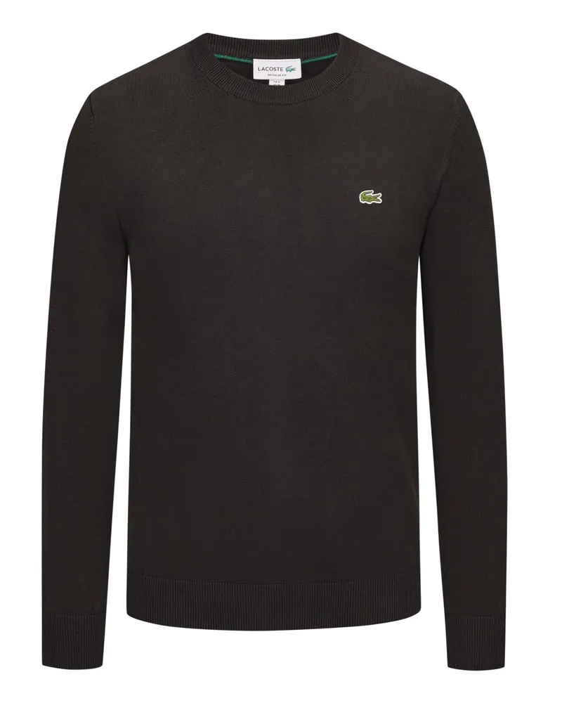 Lacoste Leichter Pullover aus einem Baumwollgemisch, Regular Fit in Dunkelbraun