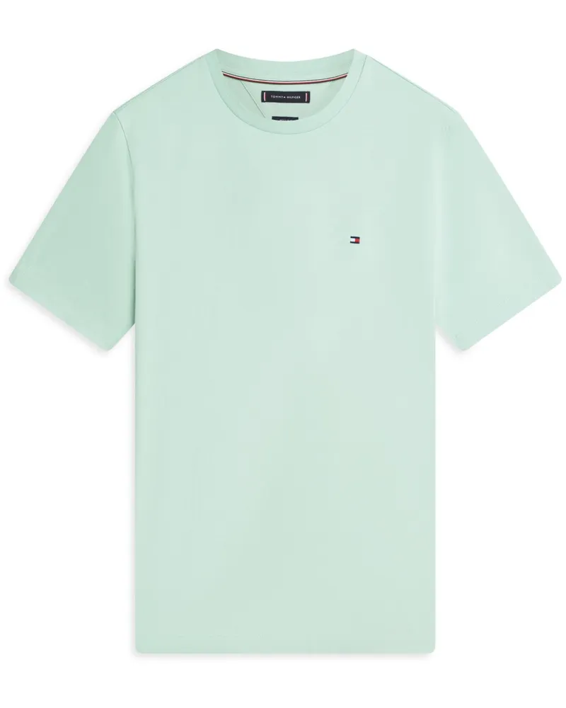 Tommy Hilfiger Softes T-Shirt mit kleiner Logo-Stickerei, Regular Fit in Schilf