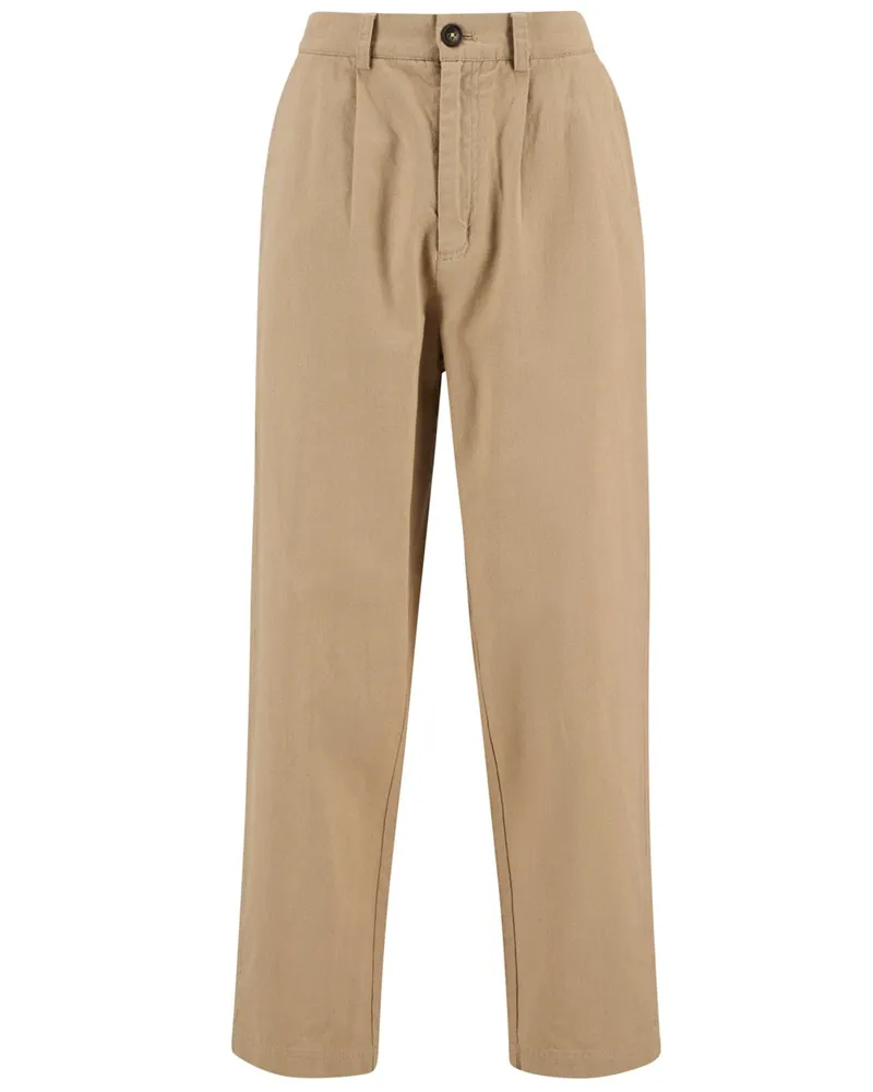 Barbour Weit fallende Haose aus einem Baumwolle-Leinen-Mix, Relaxed Fit in Beige