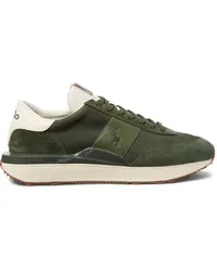 Ralph Lauren Sneaker in Runner-Form aus Canvas-Leder-Mix Oliv