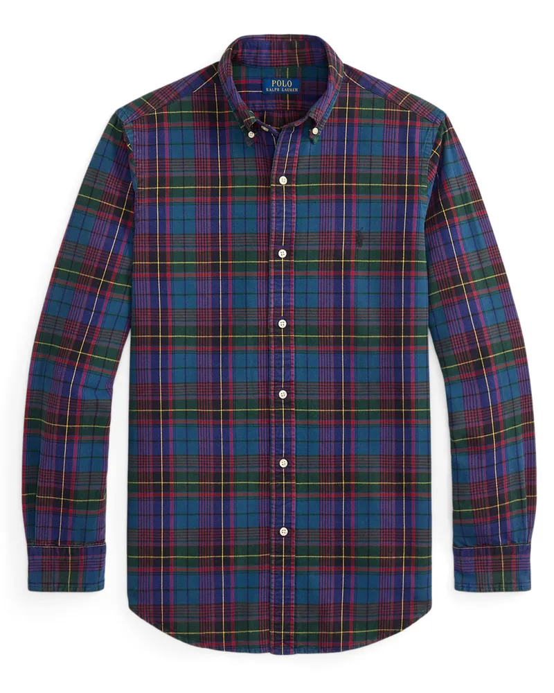 Ralph Lauren Flanellhemd mit Karomuster und Logo-Stickerei, Custom Fit in Multicolor