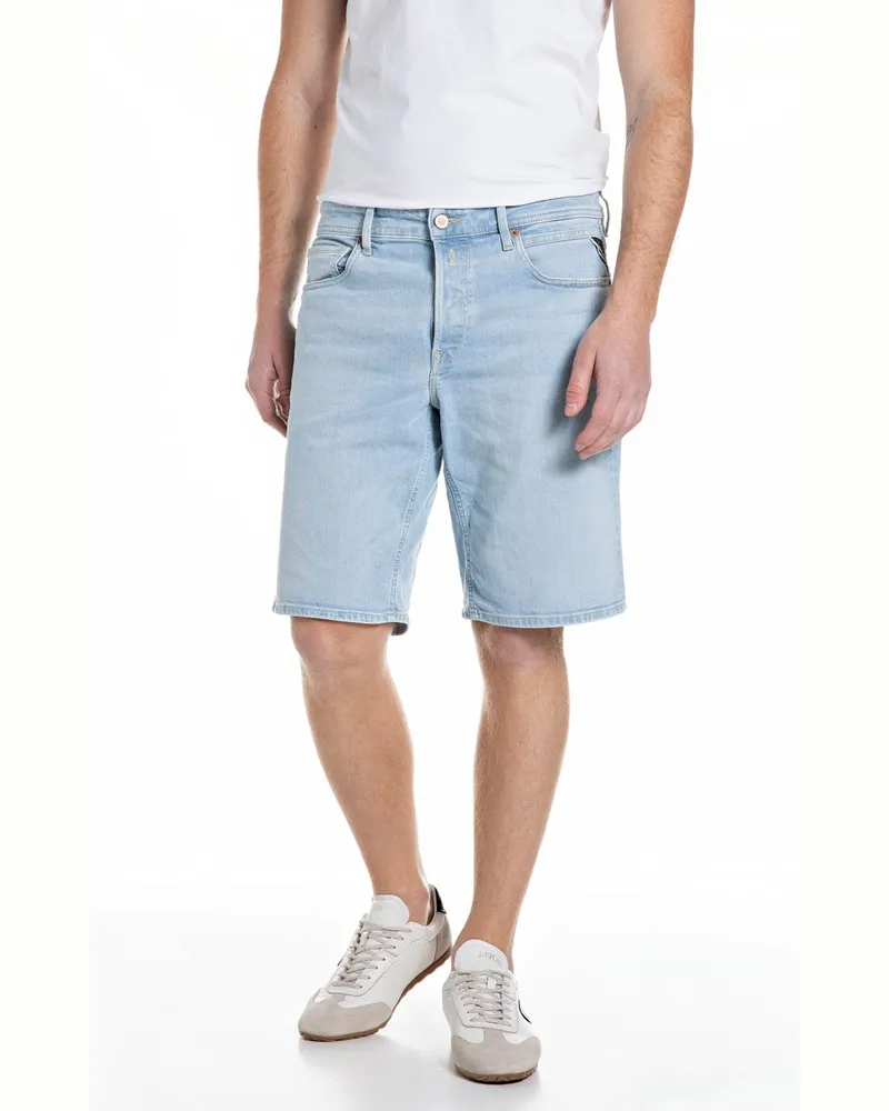 Replay Jeans Shorts Grover mit Stretchanteil, Straight Fit in Blau