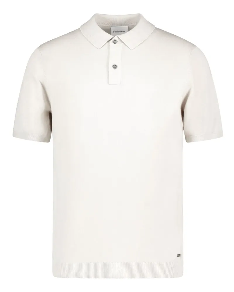 Roy Robson Leichtes Glattstrick-Poloshirt aus einem Baumwoll-Mix, Regular Fit in Offwhite