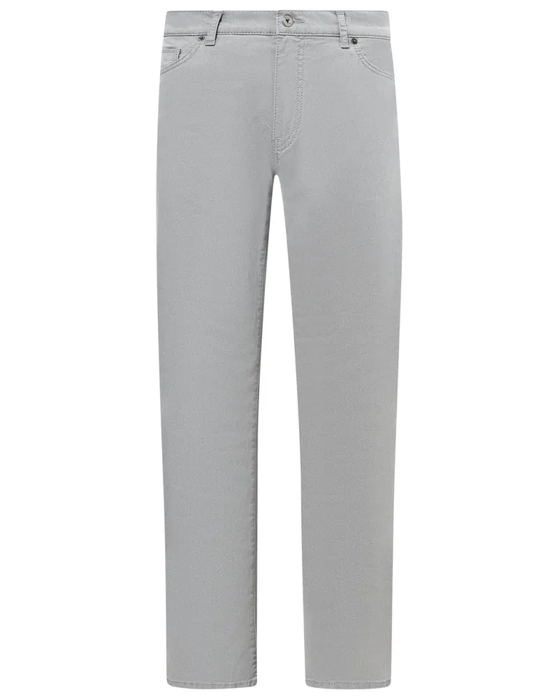 Brax 5-Pocket Hose Cadiz mit Stretch und feiner Struktur, Straight Fit in Grau