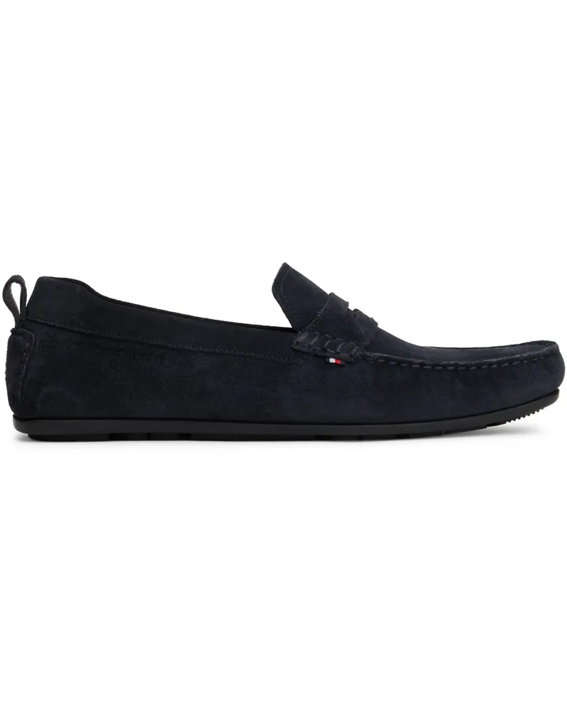 Tommy Hilfiger Leichter Loafer aus Wildleder mit Flag-Symbol an Ferse in Marine
