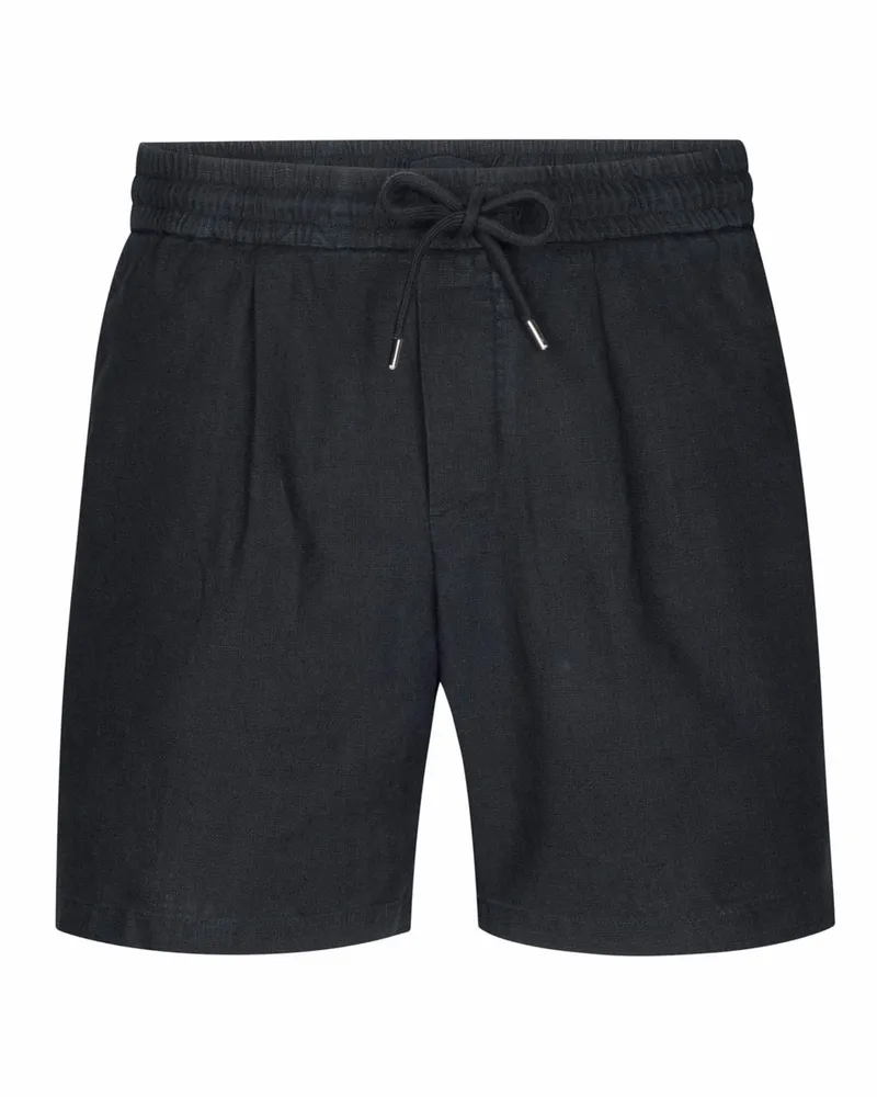 Profuomo Leichte Shorts aus Leinen und Baumwolle mit Bundfalte, Loose Fit in Marine