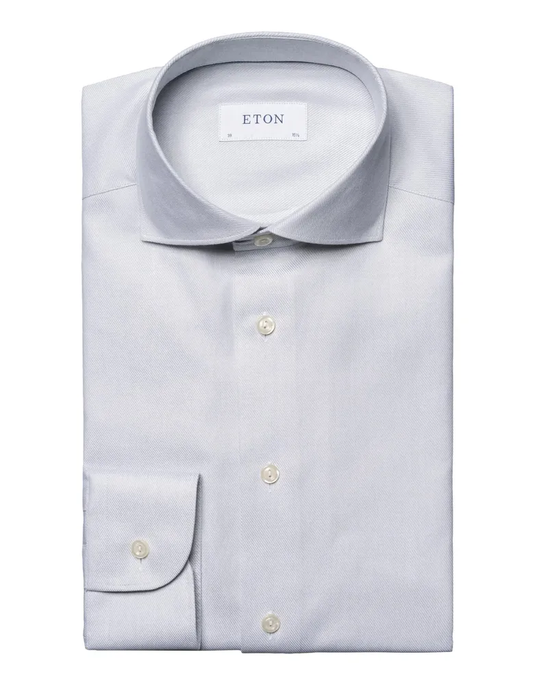 Eton Hemd mit feiner Struktur, Slim Fit in Silber