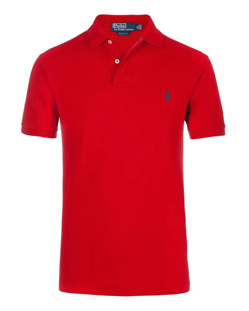 Ralph Lauren Poloshirt Slim Fit in Mesh-Qualität in Rot
