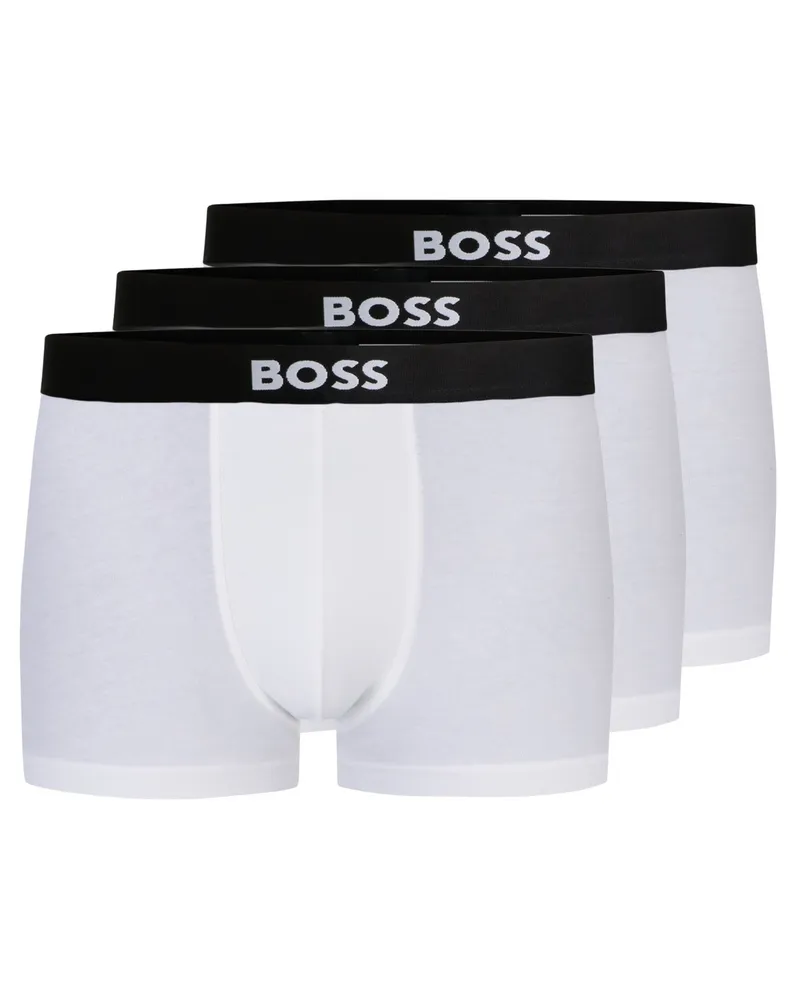 HUGO BOSS 3er Pack Boxer Trunks mit Stretchanteil, BOSS ONE in Weiß