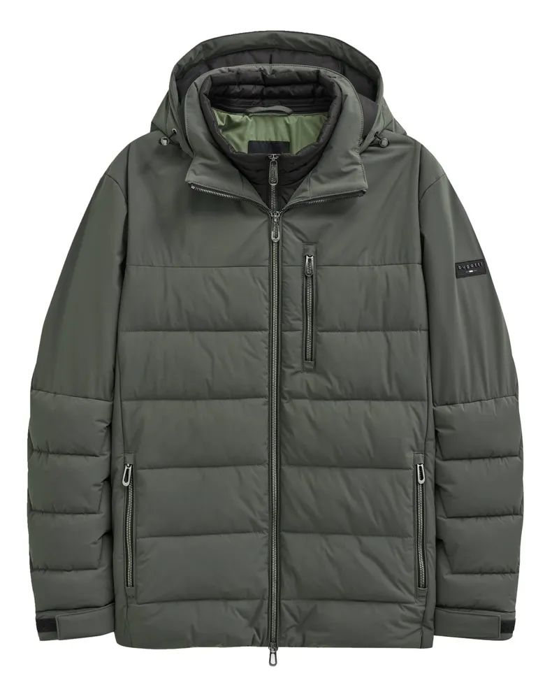 Bugatti Steppjacke FlexCity mit abtrennbarer Kapuze und Sorona-Isolation in Grün