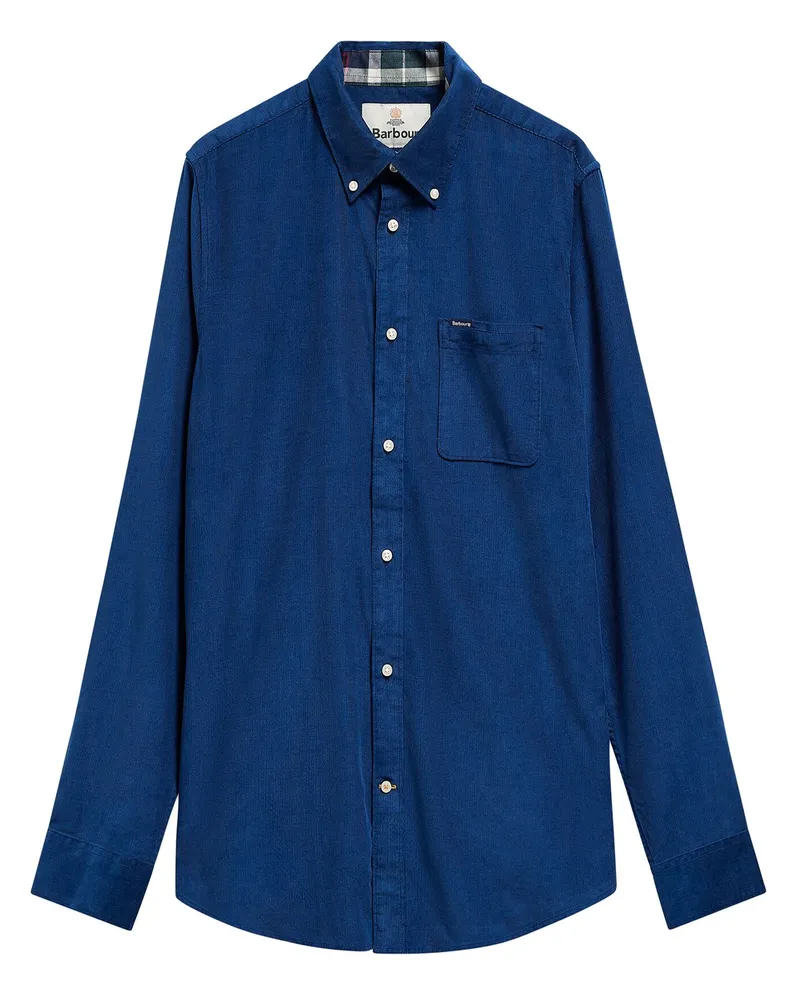 Barbour Unifarbenes Cordhemd Ramsey mit Brusttasche, Tailored Fit in Marine