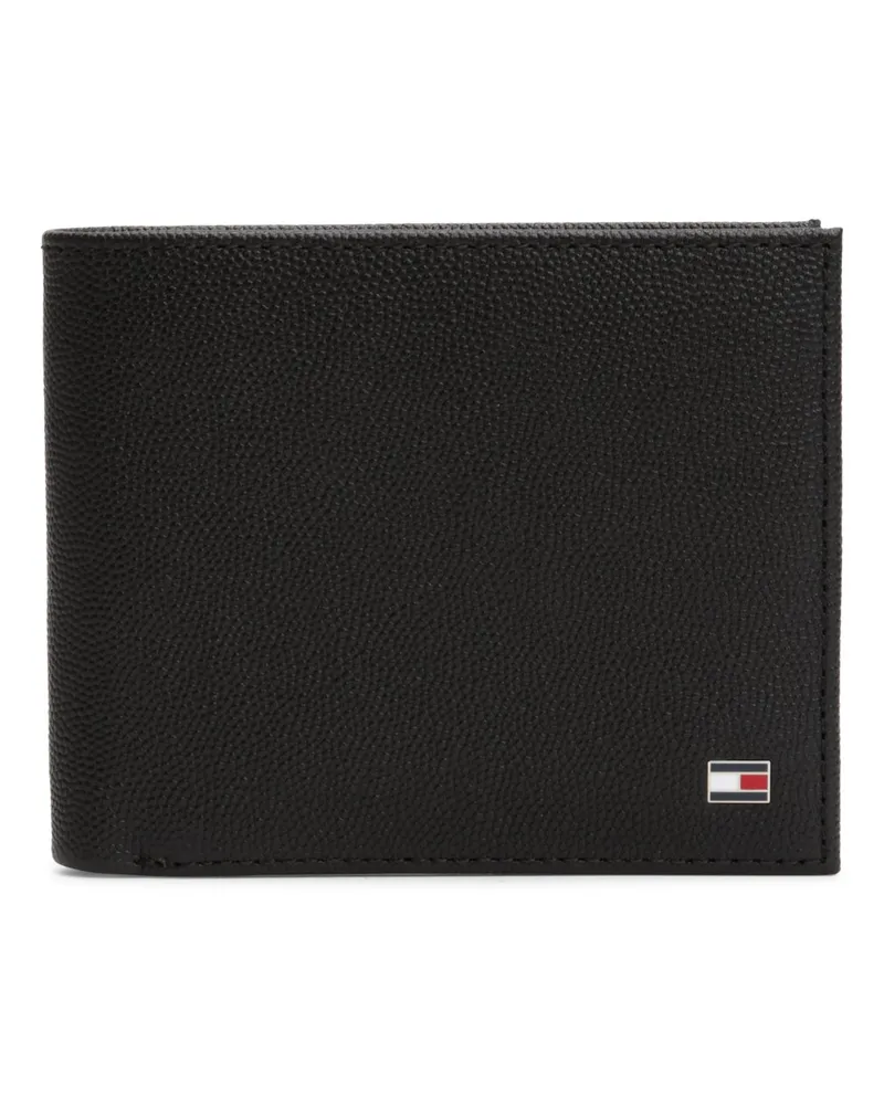 Tommy Hilfiger Bifold-Brieftasche aus Leder mit Emaille-Flag in Schwarz