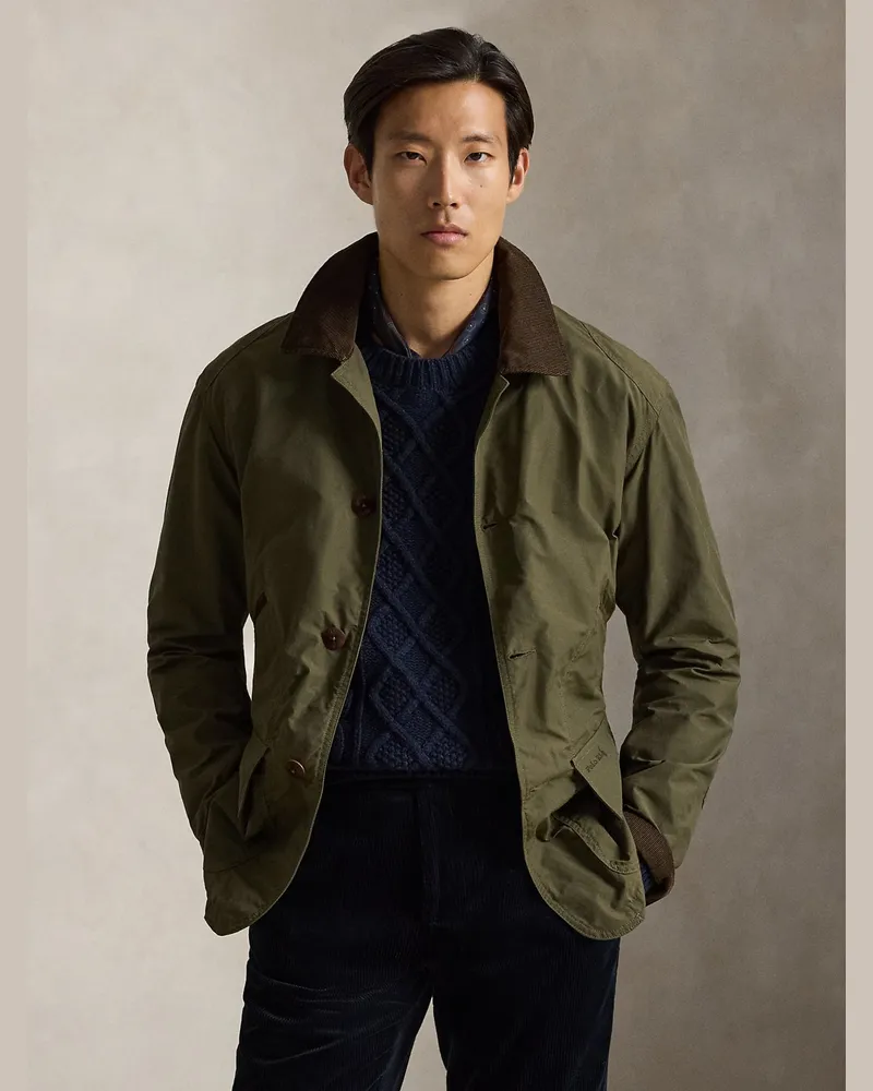 Ralph Lauren Leichtes Fieldjacket mit Cordkragen und Halbfutter aus Baumwolle in Oliv
