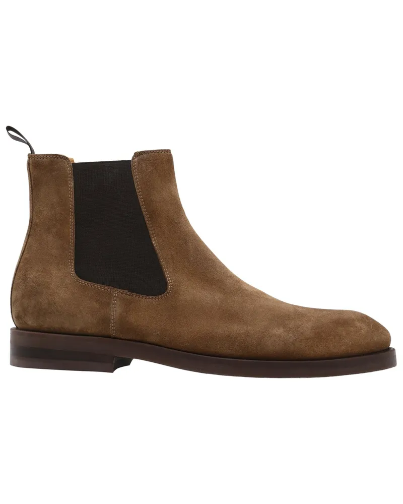 Magnanni Handgefertigte Chelsea Boots aus weichem Wildleder mit Blockabsatz in Beige