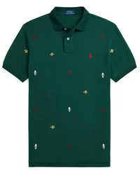 Ralph Lauren Poloshirt mit Stickereien, Custom Slim Fit Grün