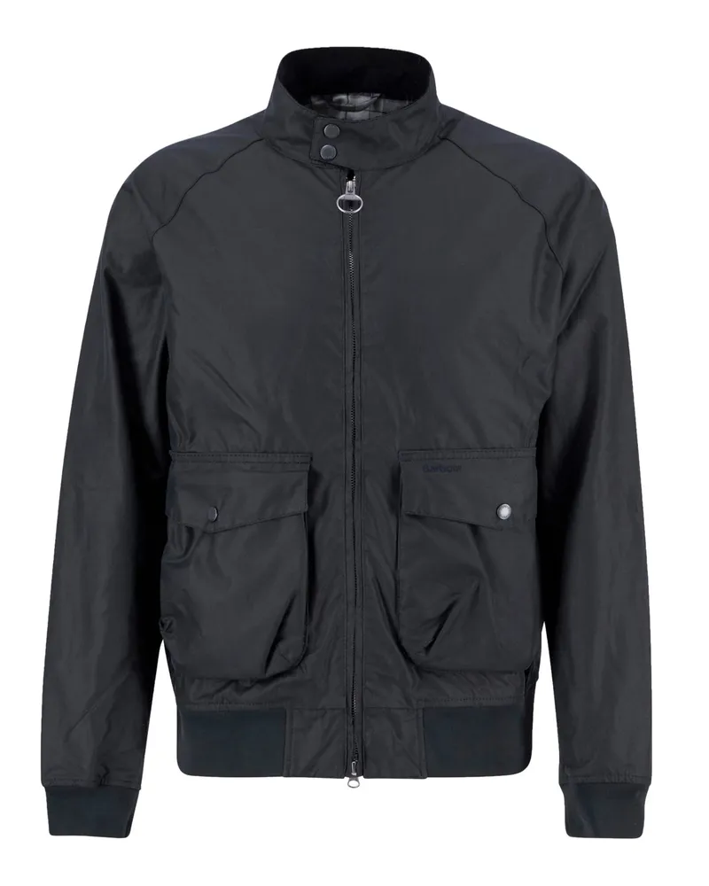 Barbour Gewachster Blouson Royston mit Stehkragen in Marine