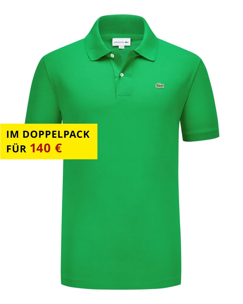 Lacoste Piqué-Poloshirt Slim Fit PH4012, mit kleiner Krokodil-Stickerei in Apfelgrün