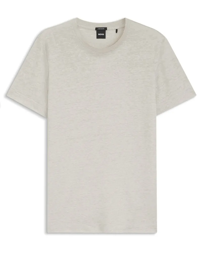 HUGO BOSS T-Shirt aus einem soften Leinen-Mix in Beige