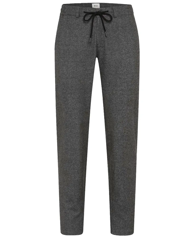 Brax Jerseyhose Phil aus einem elastischen Flanell-Mix, Tapered Fit in Anthrazit