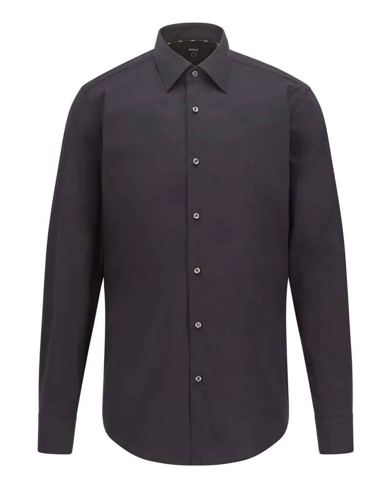 HUGO BOSS Hemd mit Stretchanteil, Slim Fit in Schwarz