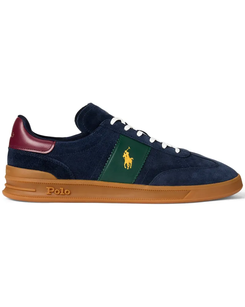 Ralph Lauren Sneaker Aera aus Velours- und Glattleder mit Logo-Stickerei in Marine