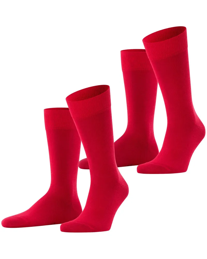 Falke 2er-Pack Socken HAPPY aus langlebiger Kompakt-Baumwolle in Rot