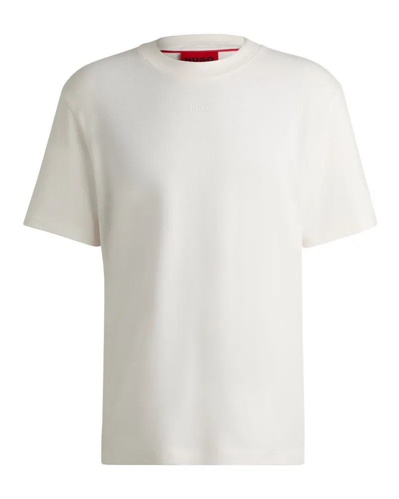 HUGO BOSS T-Shirt mit Stretchanteil und Label-Print in Kreide
