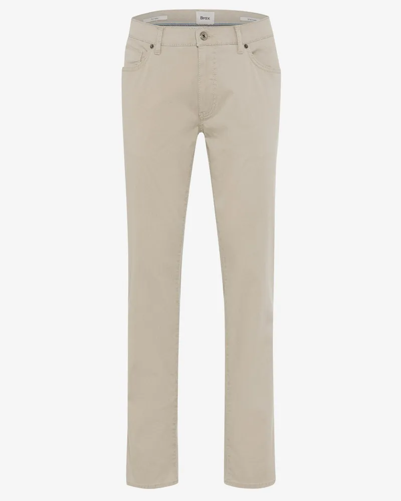 Brax 5-Pocket Hose Cadiz mit Stretch und feinem Muster, Straight Fit in Beige