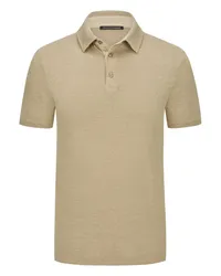 Trusted Handwork Leichtes Poloshirt aus einem Leinen-Mix, Garment Dyed Khaki