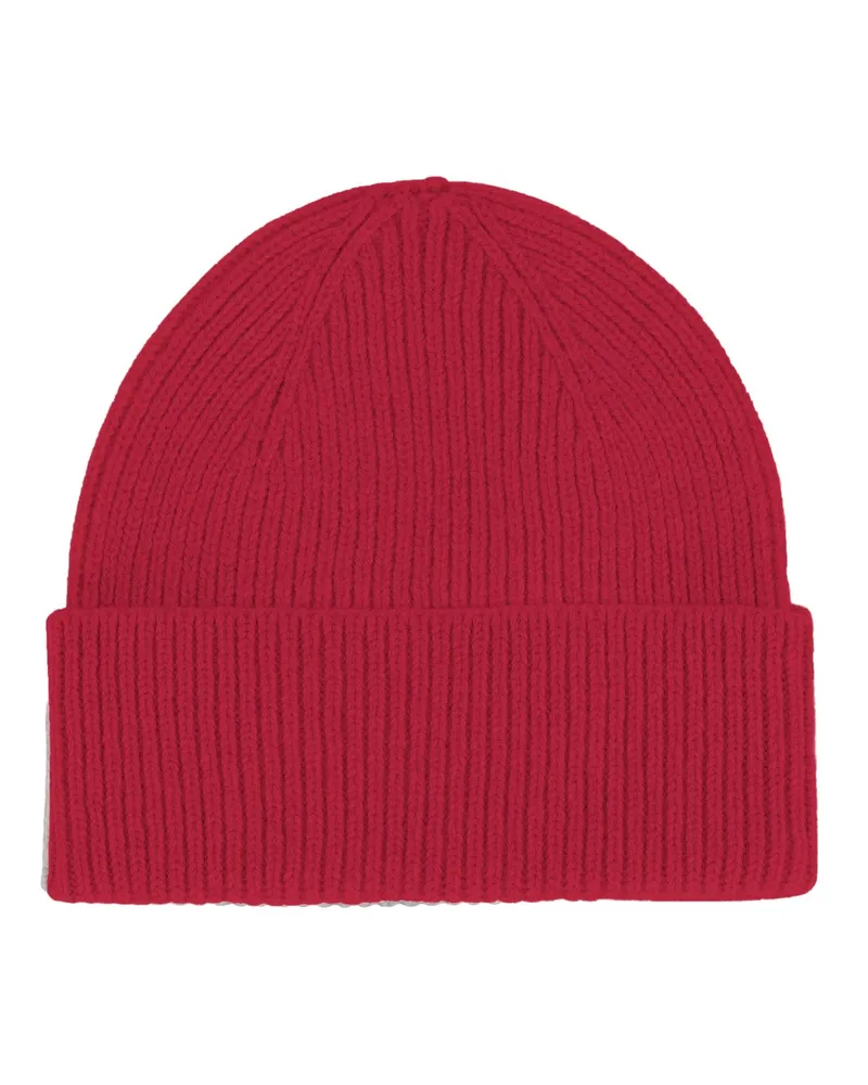 COLORFUL STANDARD Strickmütze aus recycelter Merinowolle in Rot