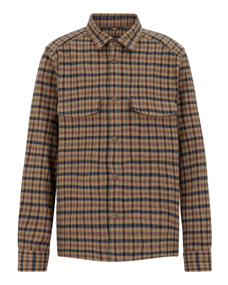 Drykorn Overshirt in Flanell-Qualität mit Karo-Muster Beige