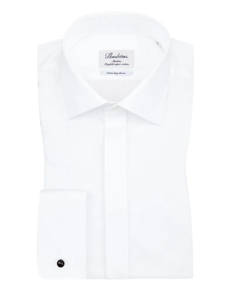 Stenströms Hemd in Twofold Super Cotton, Slimline in Weiß