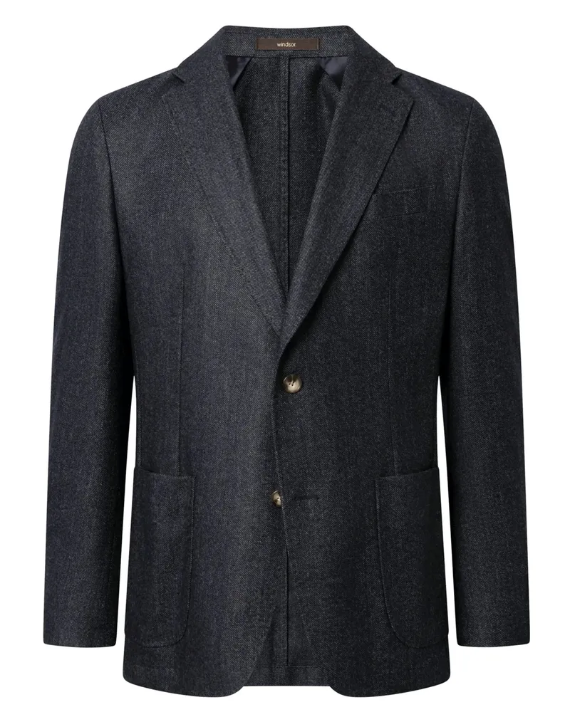 windsor. Einreihiges Wollmix-Sakko Giro mit fallendem Revers, Shaped Fit in Marine