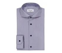 Hemd mit Fineliner-Muster und floralem Ausputz, Super Slim