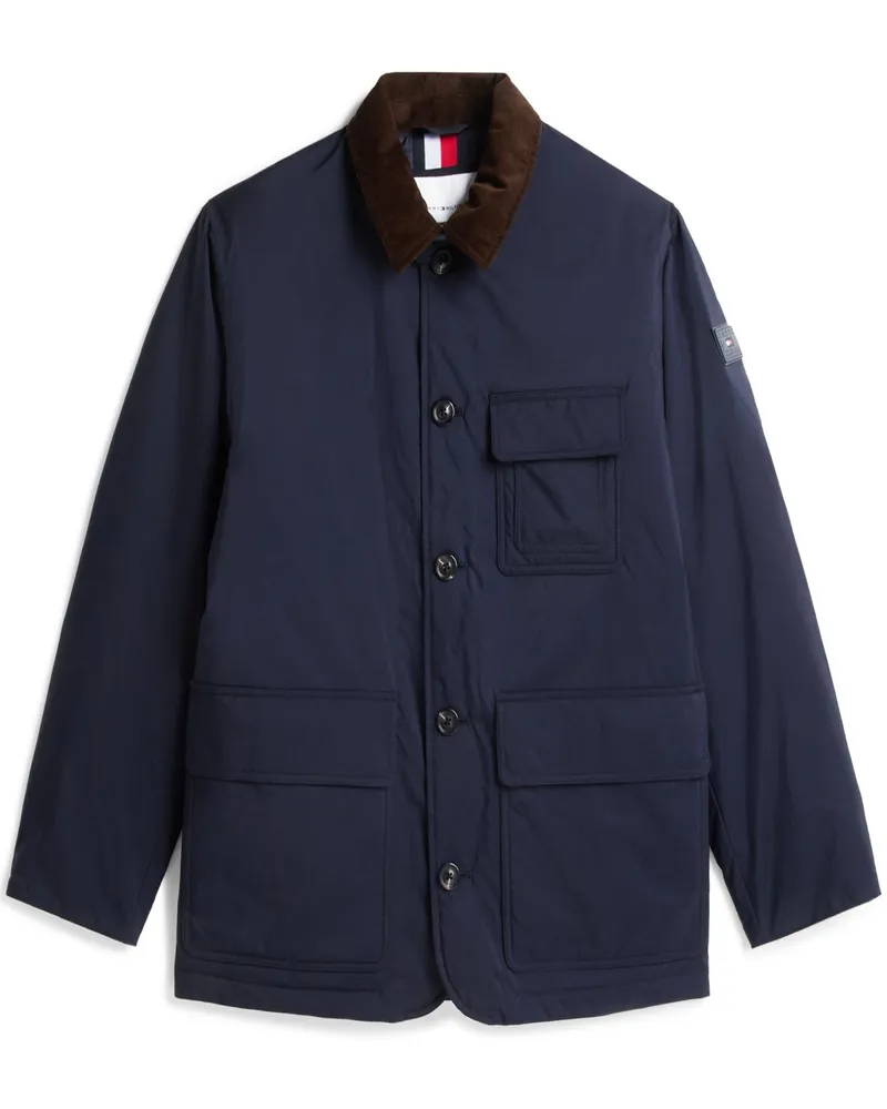 Tommy Hilfiger Leicht wattierte Barn Jacke mit Cordkragen in Marine