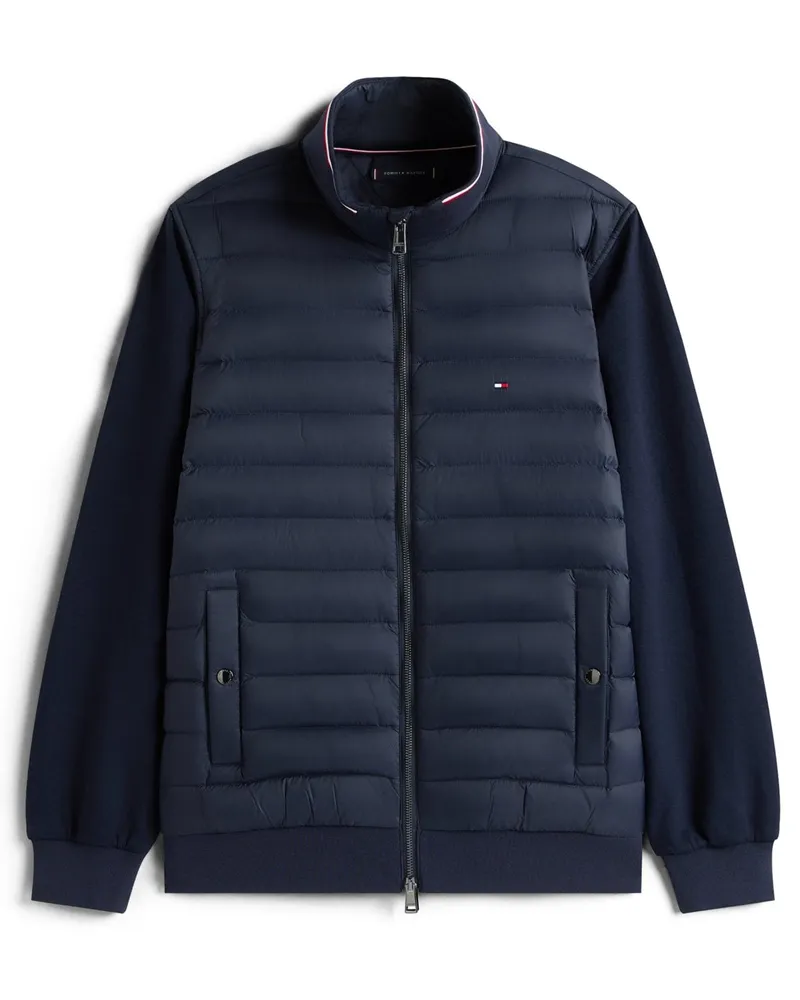 Tommy Hilfiger Hybride Sweatjacke mit gesteppter Vorderseite in Marine