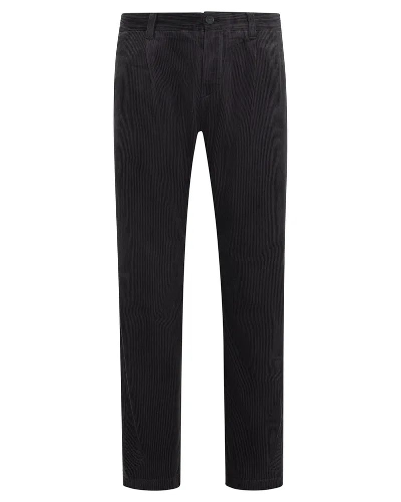 Marc O'Polo Softe Hose aus einem Baumwollcord mit Bundfalte in Anthrazit