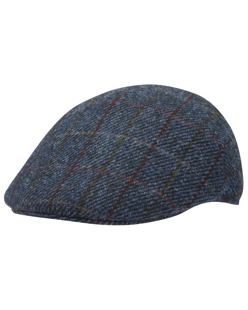 Wellington of Bilmore Harris-Tweed Schiebermütze Henry aus Schurwolle in Blau