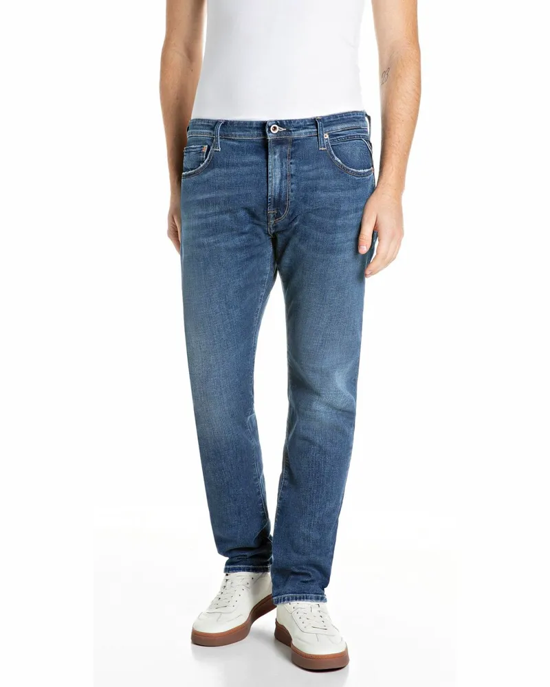 Replay Jeans Aideen mit Stretch und Waschung, Straight Fit in Denim