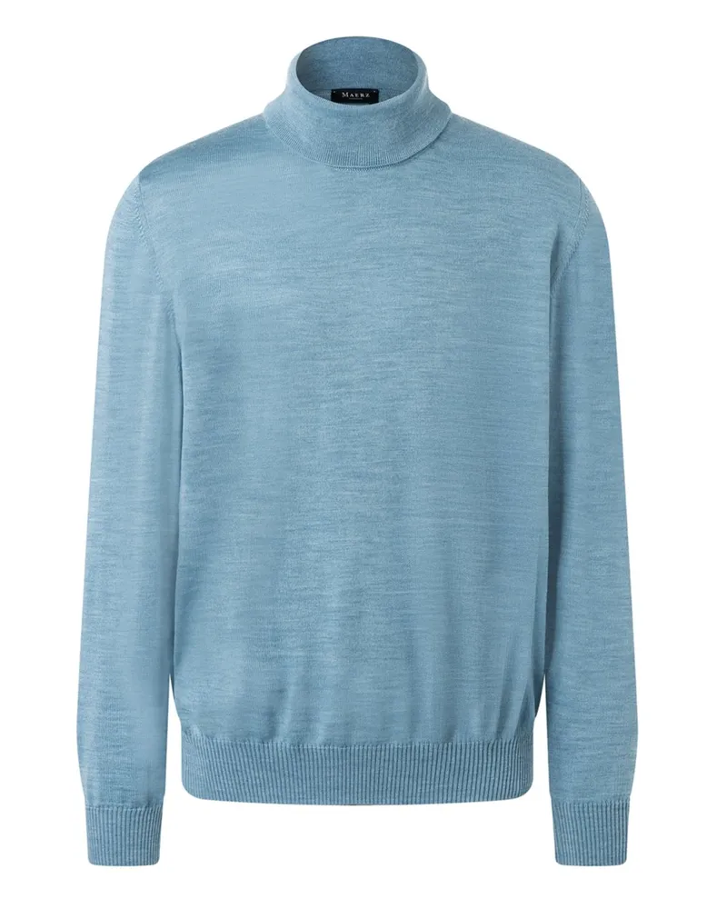 Maerz Leichter Rollkragenpullover aus Superwash-Merinowolle, Regular in Hellblau