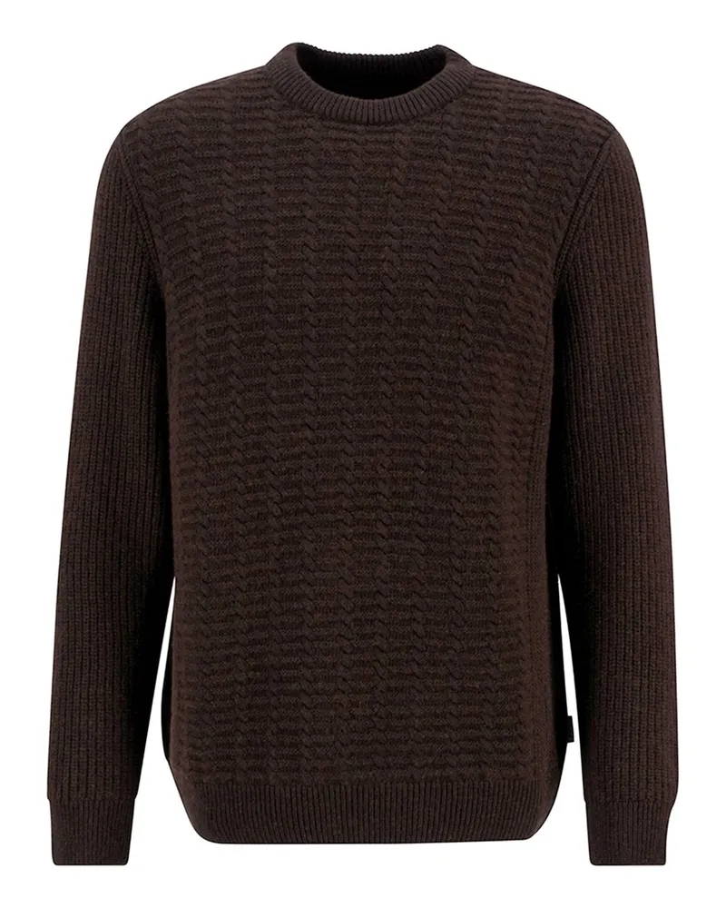 Barbour Pullover aus einem gestrickten Wollgemisch in Braun