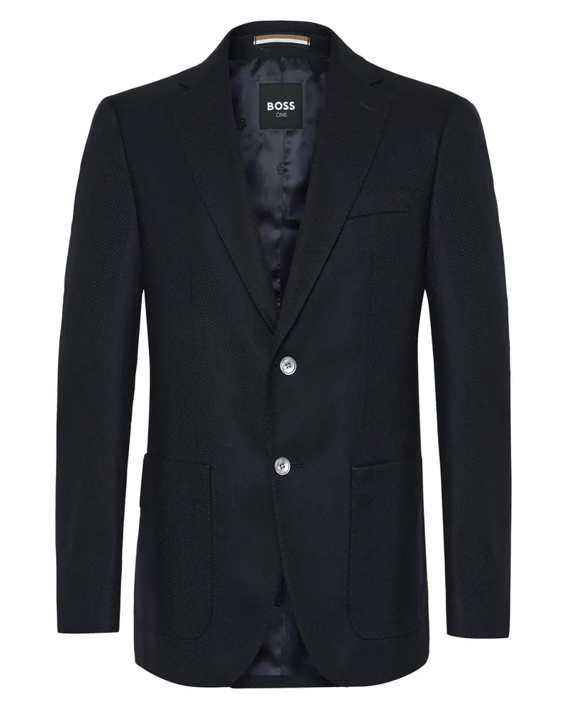 HUGO BOSS Leichtes Jersey-Sakko mit dezenter Struktur, Slim Fit in Marine