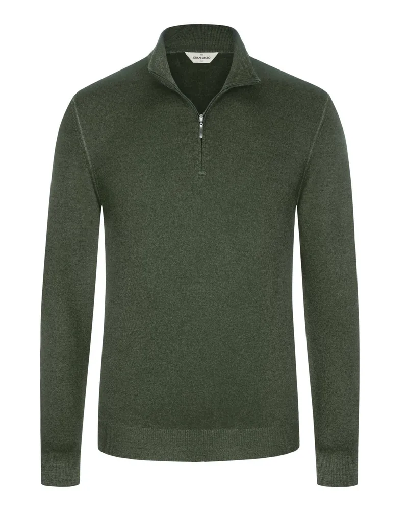 Gran Sasso Unifarbener Troyer aus Schurwolle in Grün