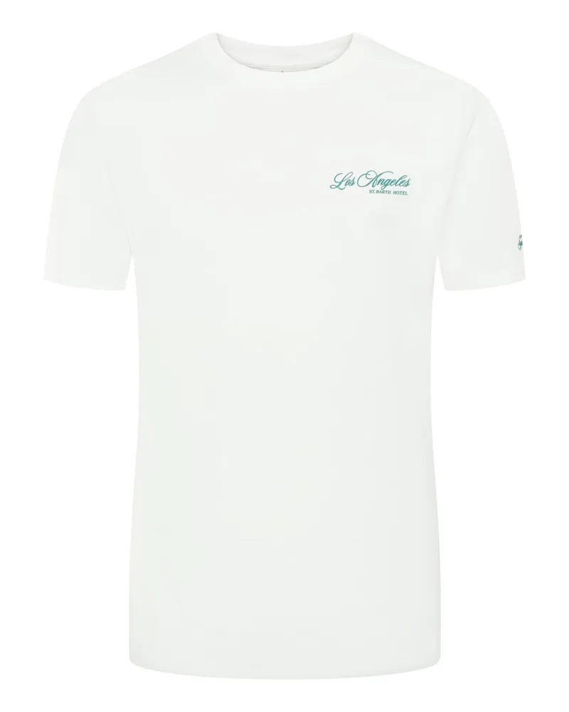 MC2 Saint Barth Softes T-Shirt mit O-Neck und Rücken-Print in Weiß