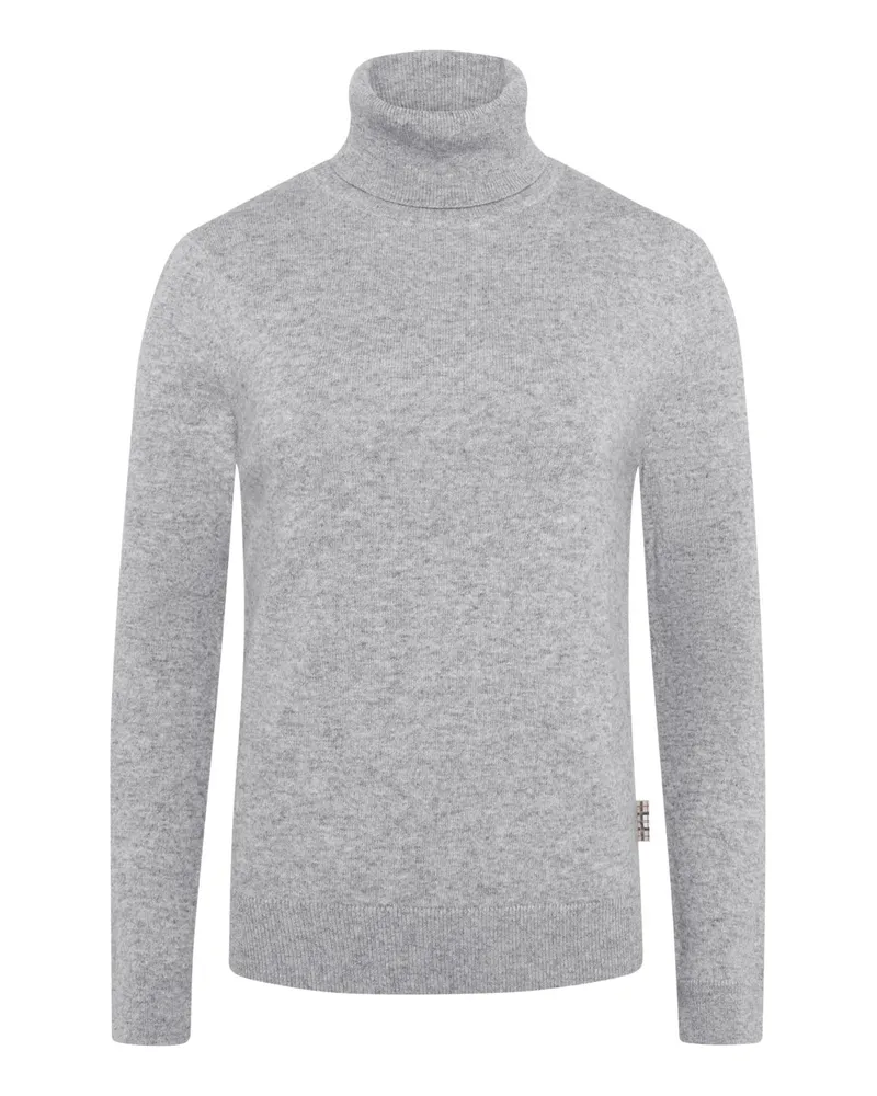 Barbour Damen-Rollkragenpullover Pendle mit Ellenbogen-Patches in Grau