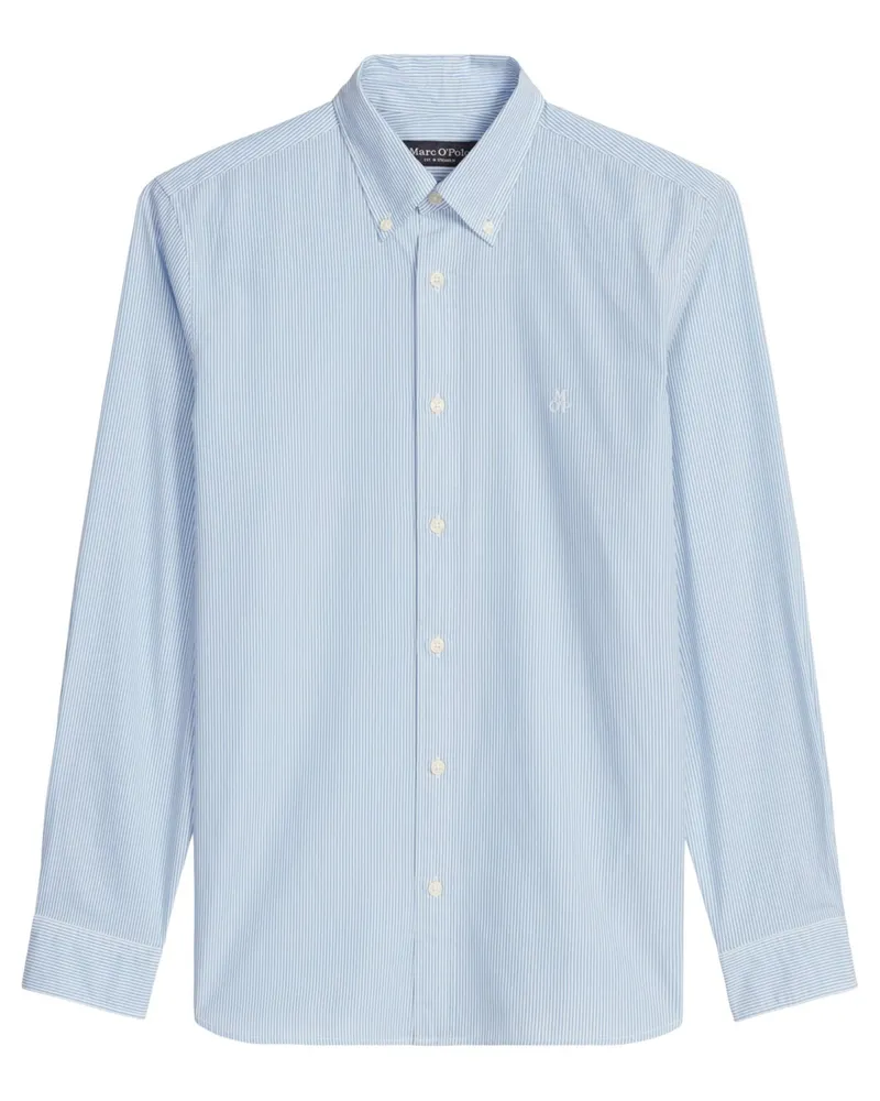 Marc O'Polo Leichtes Baumwollhemd mit Streifenmuster, Regular Fit in Hellblau