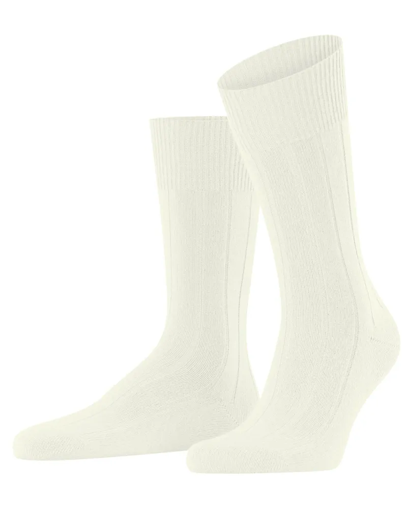 Falke Wadenhohe Socken aus Merino-Kaschmir-Mix im Rippstrick in Offwhite