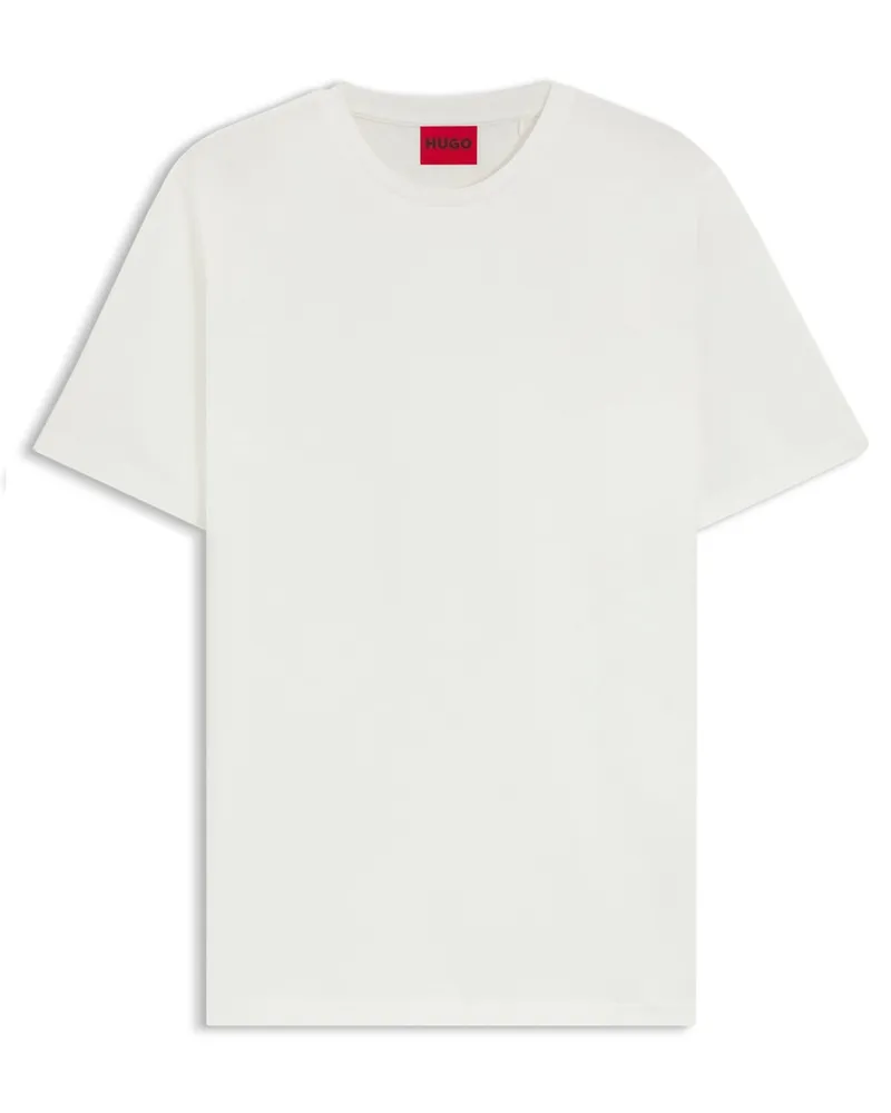 HUGO BOSS T-Shirt aus Baumwolle mit Label-Aufnäher in Natur