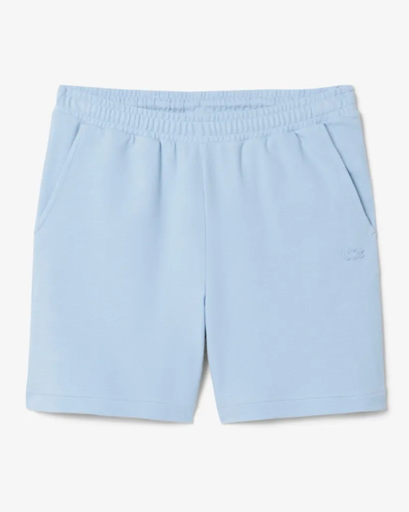 Lacoste Sommerliche Shorts aus strukturiertem Jersey in Hellblau